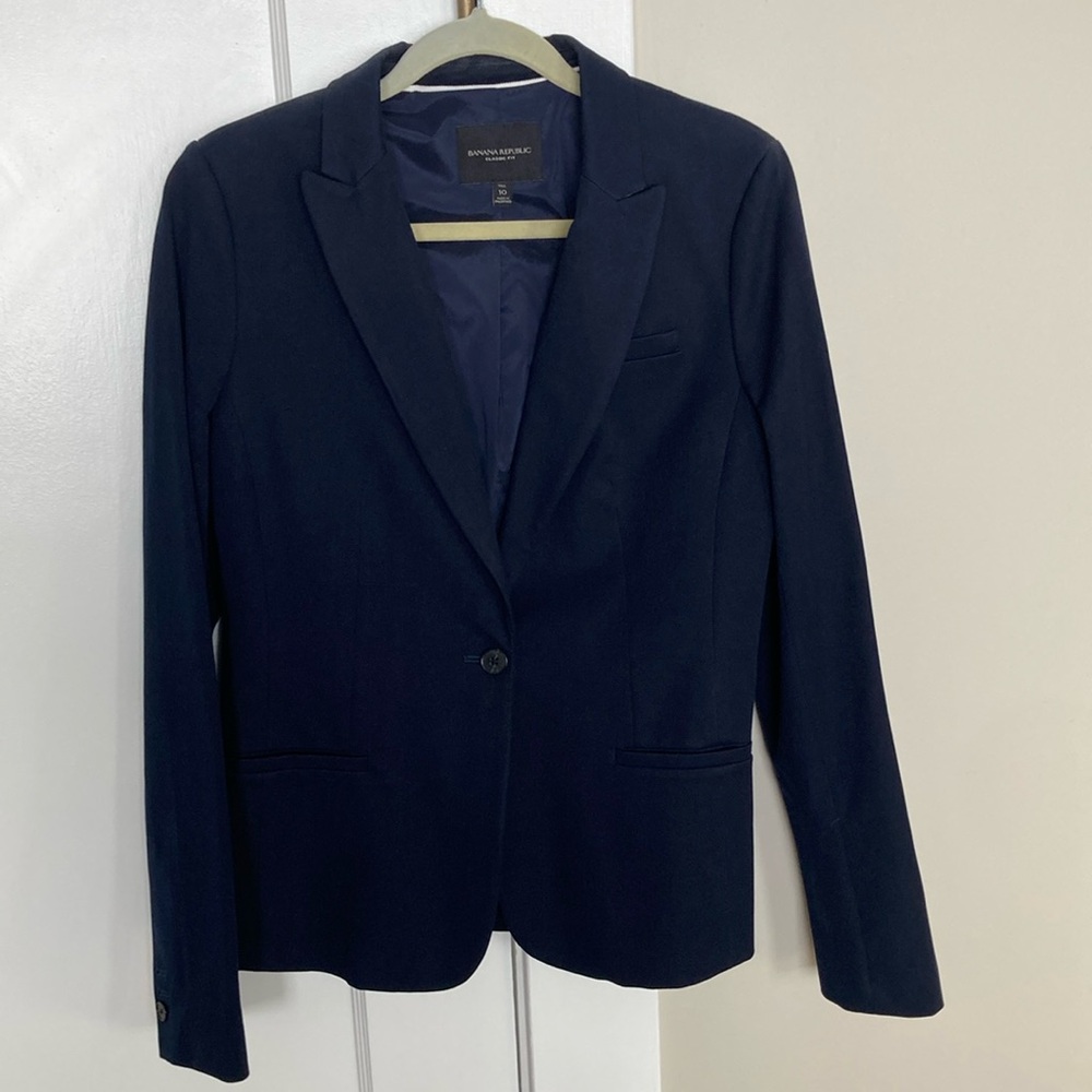 Banana Republic navy blazer size 10 tall